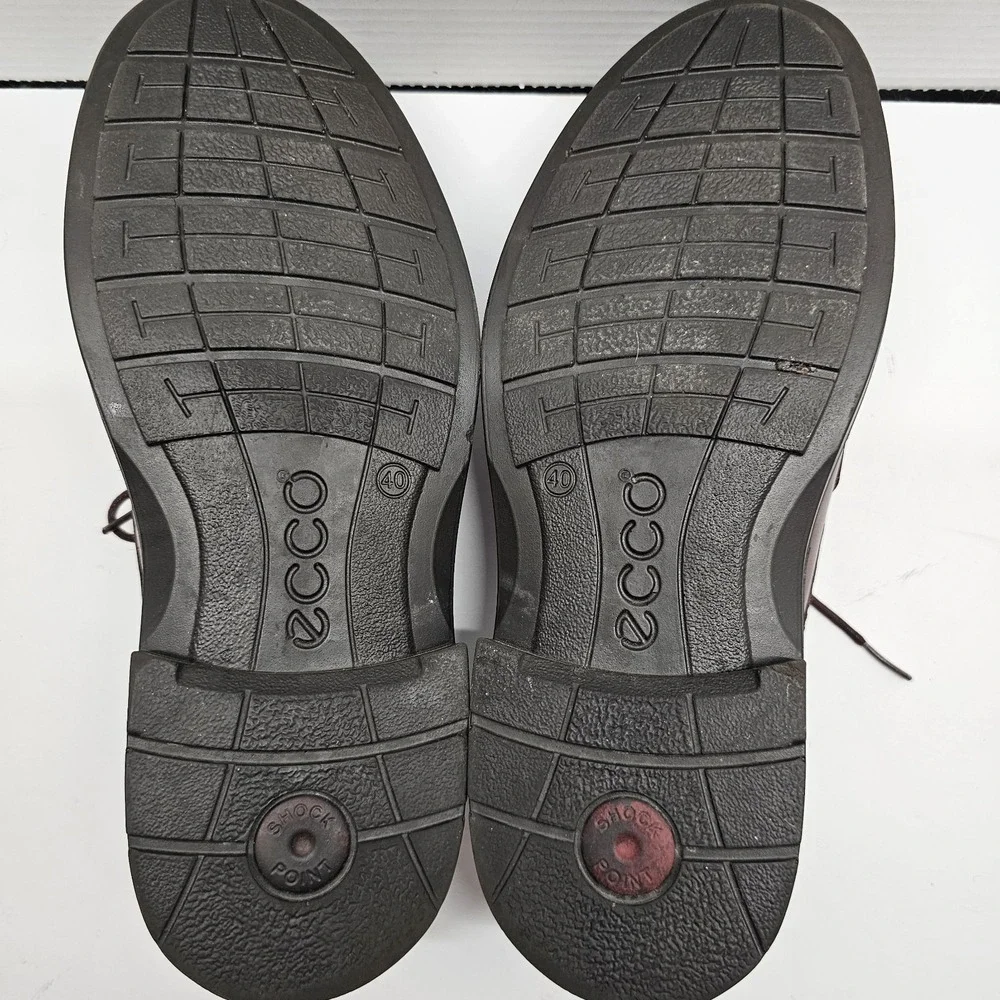 ECCO‎ SHOCKPOINT Leather Oxfords Size 40 ( 7 to 7 1/2 US ) Reddish Brown